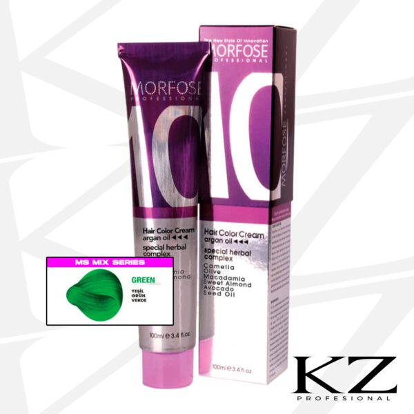 10 Hair Color Cream 100ml Green - Tinte de Cabello Profesional - MORFOSE