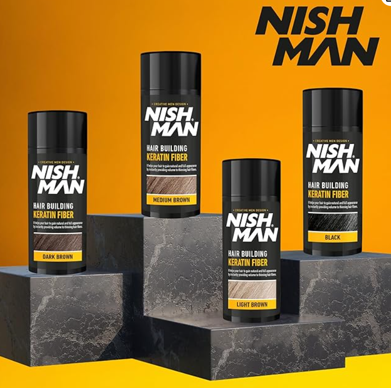 Kit 2 en 1 Fibra Capilar 21gr + Spray Fijador 100ml - NISHMAN